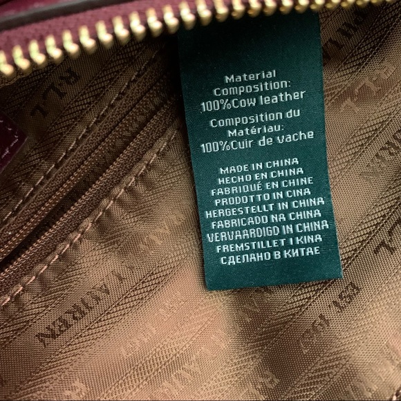 RALPH LAUREN PLUM WINE LEATHER CROSSBODY - Picture 13 of 14